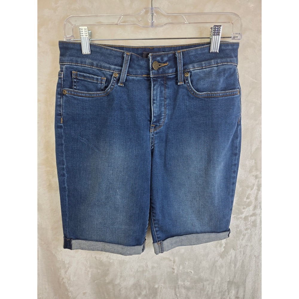 NYDJ Briella Denim Shorts Womens 4P Blue Medium Wash Lift Tuck PDNABS2546